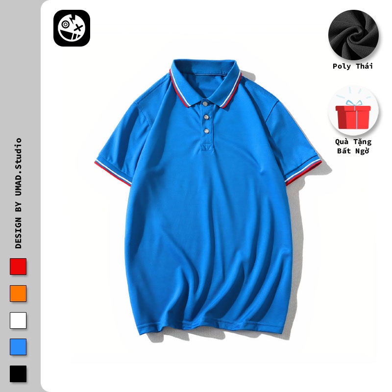 Áo thun Polo UMAD unisex basic phối sọc v.1 nhiều màu nam nữ cổ bẻ vải cá sấu poly thái có big size