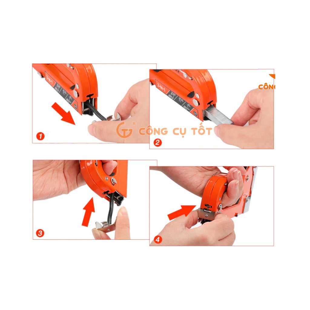 Súng bắn kim gỗ và giấy 4-8mm Okuma ST-707A&amp;S kèm đế kê đóng gáy sách