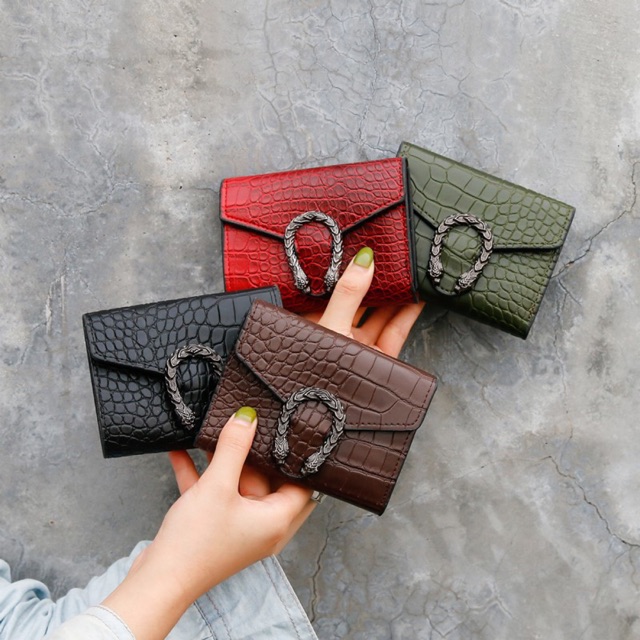 Ví nữ khoá rồng mini mẫu mới nhất 2020 siêu nhiều ngăn cầm tay đựng tiền nhỏ gọn bỏ túi DR400 | BigBuy360 - bigbuy360.vn