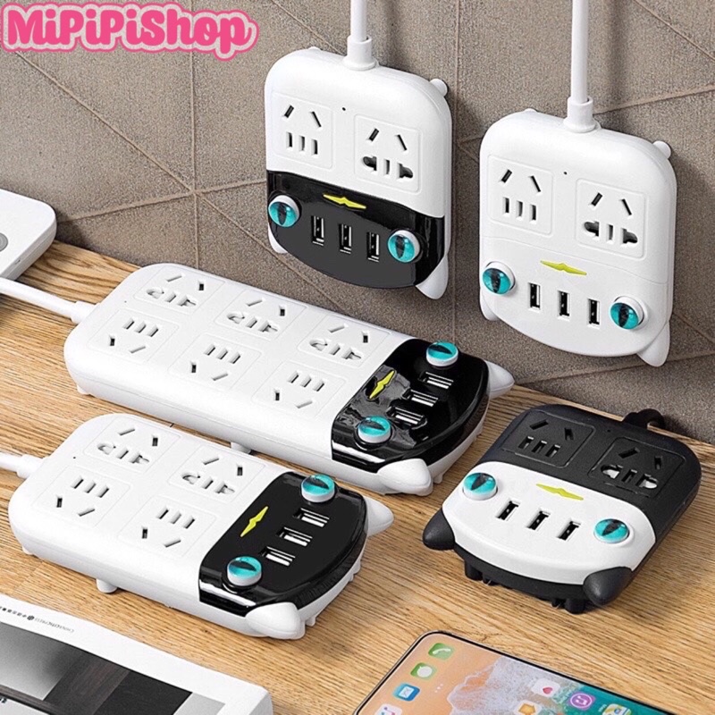 Ổ Điện đa năng,thông minh chống giật kèm cổng sạc USB (6 phích cắm,4 phích cắm, 3 USB)MIPIPISHOP