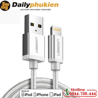 Cáp sạc Iphone Lightning 2m bọc lưới UGREEN 30586 dailyphukien