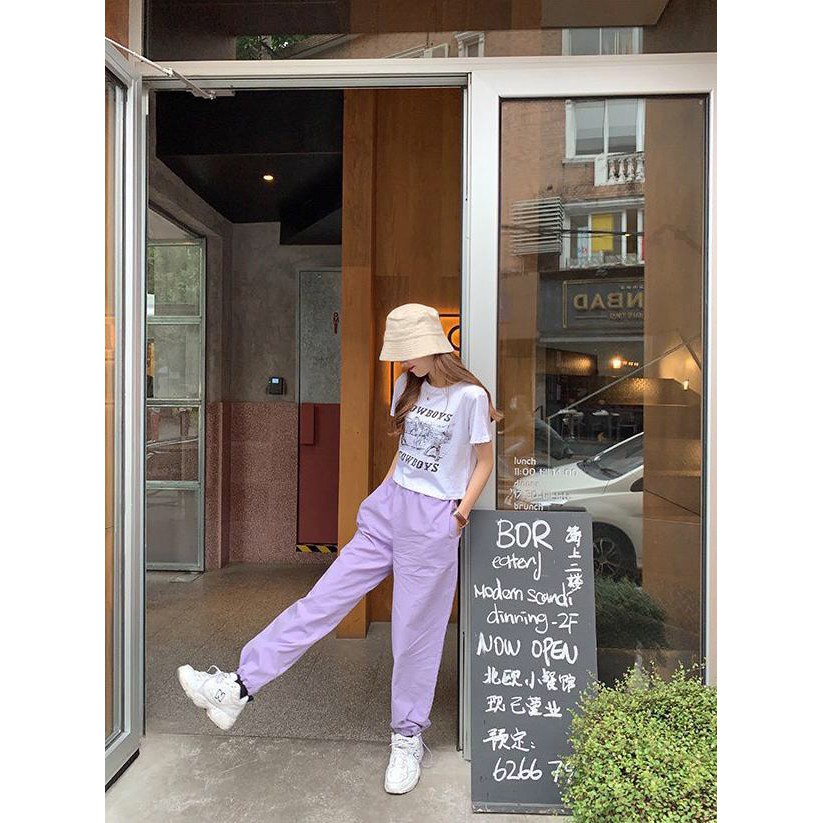QUẦN JOGGER CULLOTES KAKI 4 MÀU TÍM ĐEN HỒNG XANH - QUẦN BAGGY KAKI BO ỐNG ULZZANG