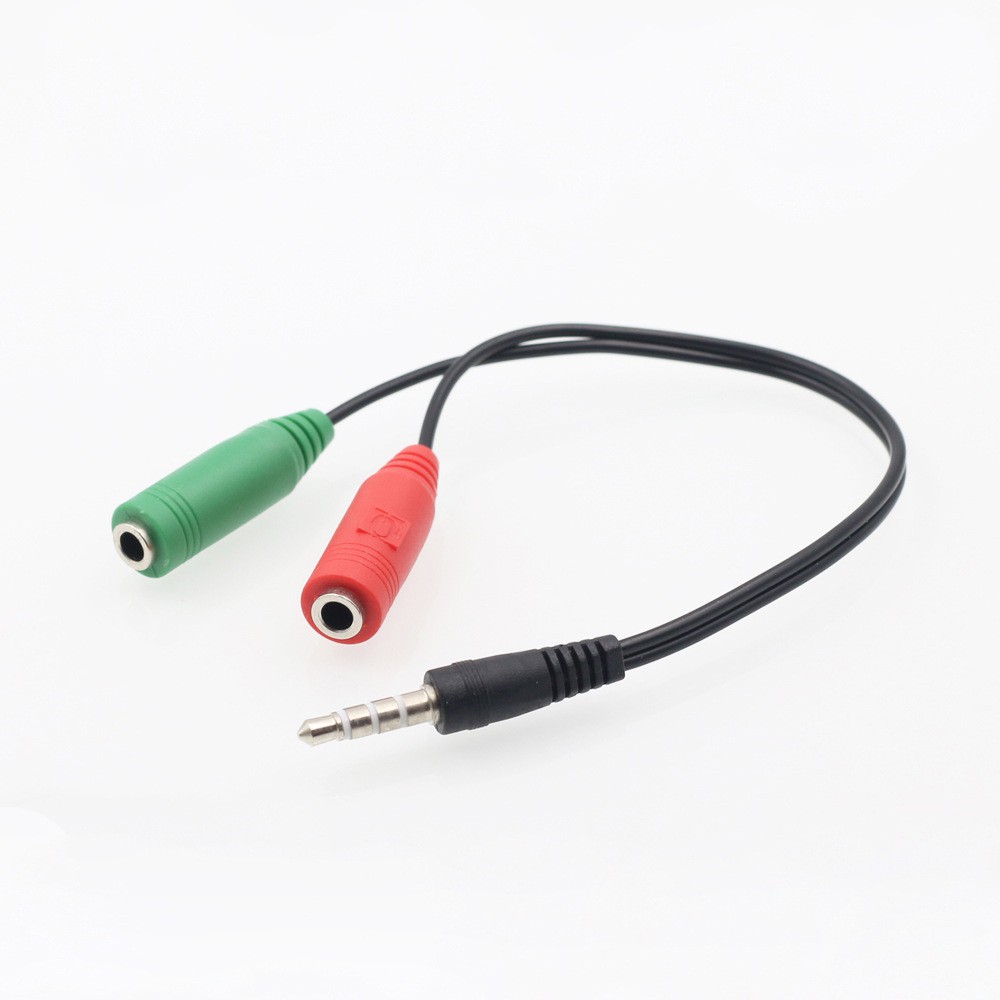 Cáp chia Audio 3.5mm ra mic và loa (xanh đỏ)