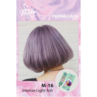 Kem nhuộm tóc phủ bạc MOLOKAI màu khói sáng M-16 chiết suất từ thiên nhiên tặng kèm trợ oxy dưỡng 60ml