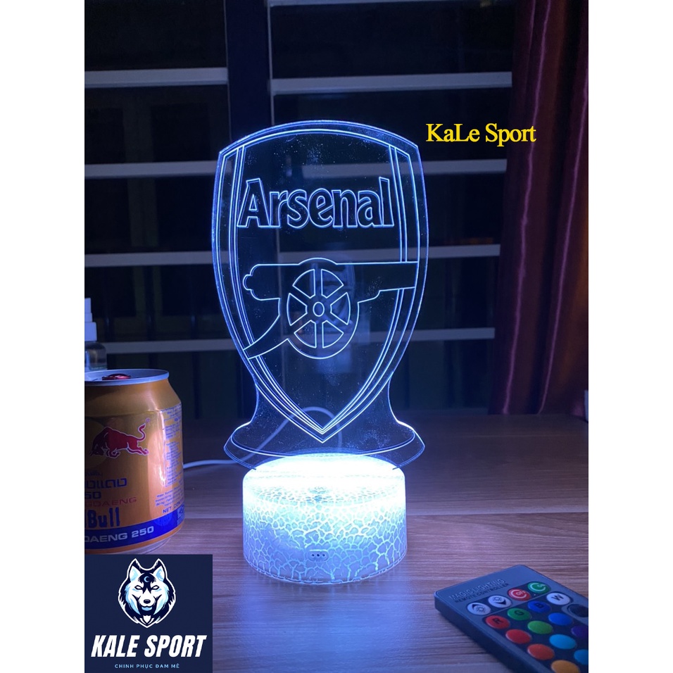 Đèn ngủ 3D CLB bóng đá Arsenal đế pha lê kèm điều khiển từ xa - Đèn Led 16 màu
