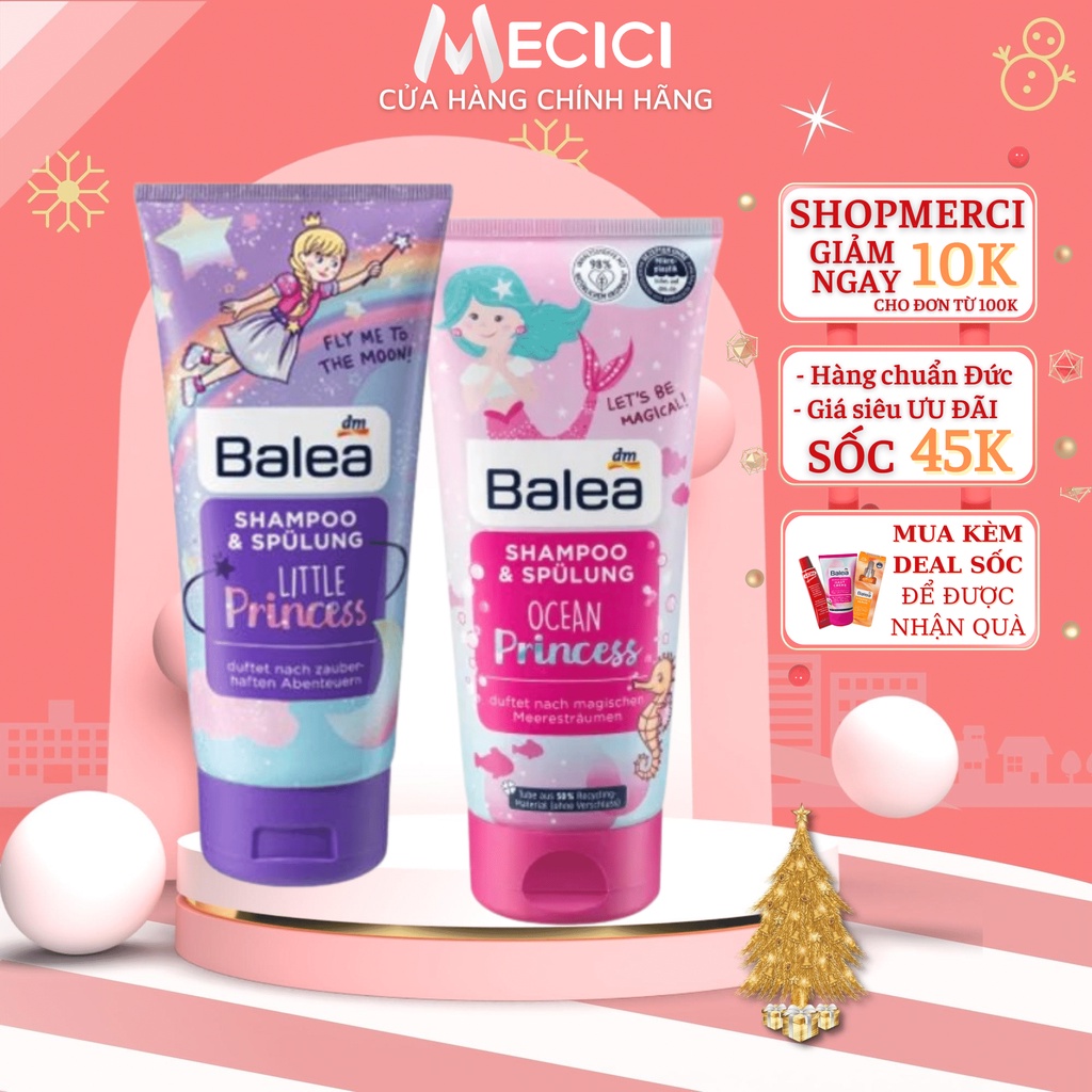 Dầu gội xả Balea 2in1 Princess dành cho bé 200ml, nội địa Đức - Shop Mecici