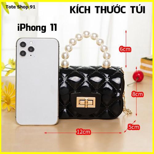 Túi Xách,Túi Đeo Chéo Mini Nhựa Quai Ngọc Siêu Xinh Cho Nữ, Túi Cho Bé Gái Diện Tết Sành Điệu (Tote shop 91)