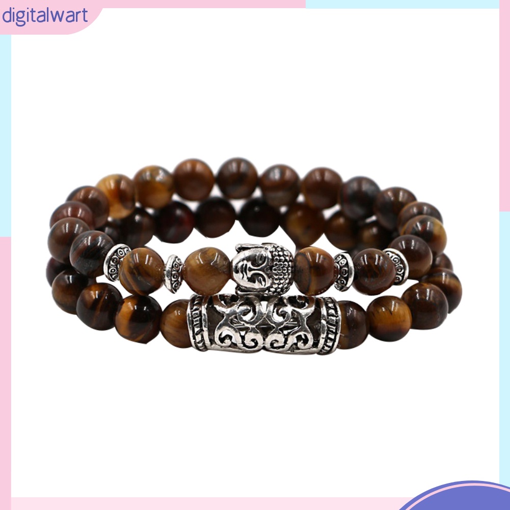 Set 2 Vòng Tay Chuỗi Hạt Đá Tự Nhiên Thời Trang Unisex