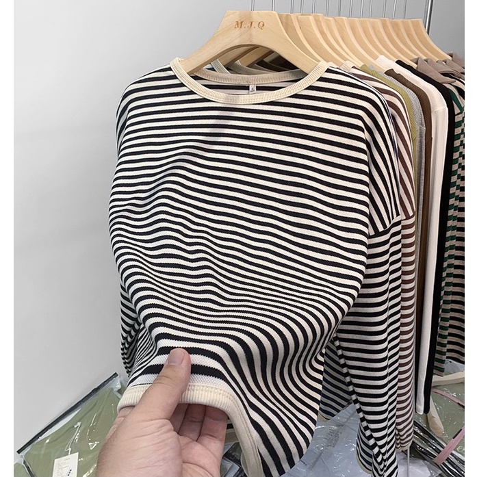 Áo Sweater Tay Rộng Kẻ Sọc Thời Trang Mùa Thu Cho Nữ 45746