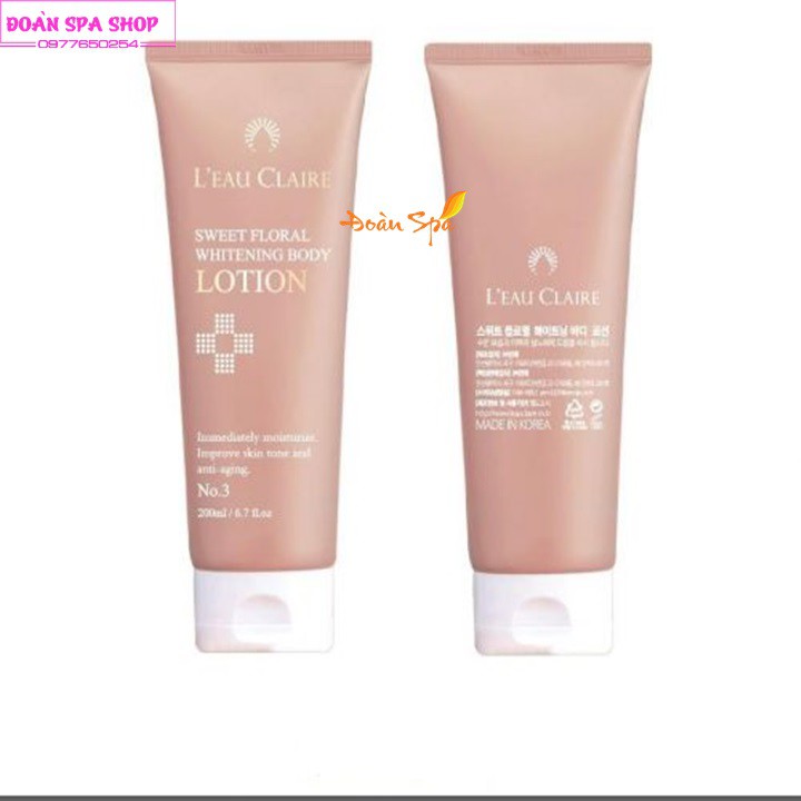 Sữa dưỡng thể Leau Claire - Sweet Floral Whitening Body Lotion 200ml