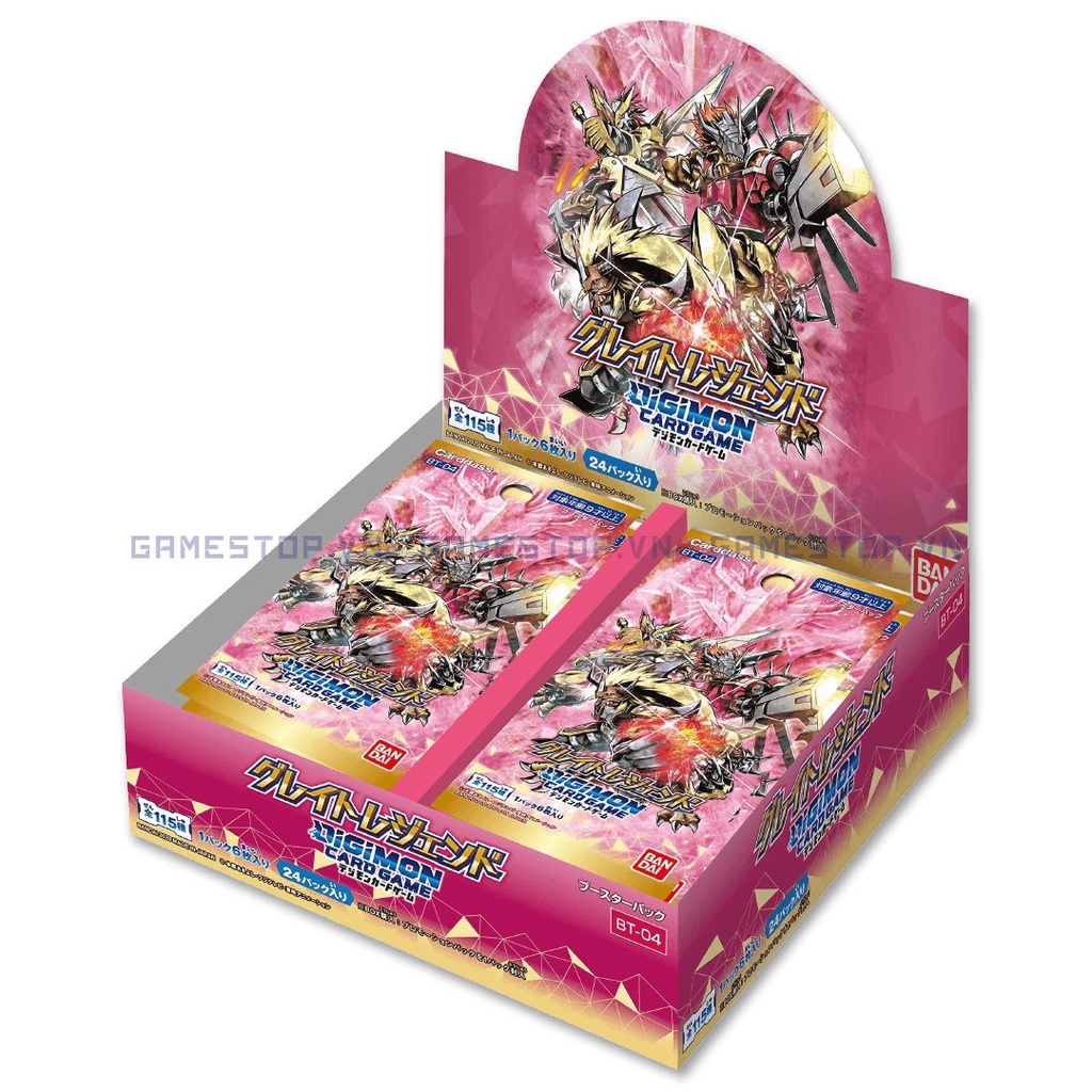[Chính hãng] Thẻ bài Digimon TCG Digimon Great Legends Booster Box BT04 Bandai DGMTCGUSLBBOX01