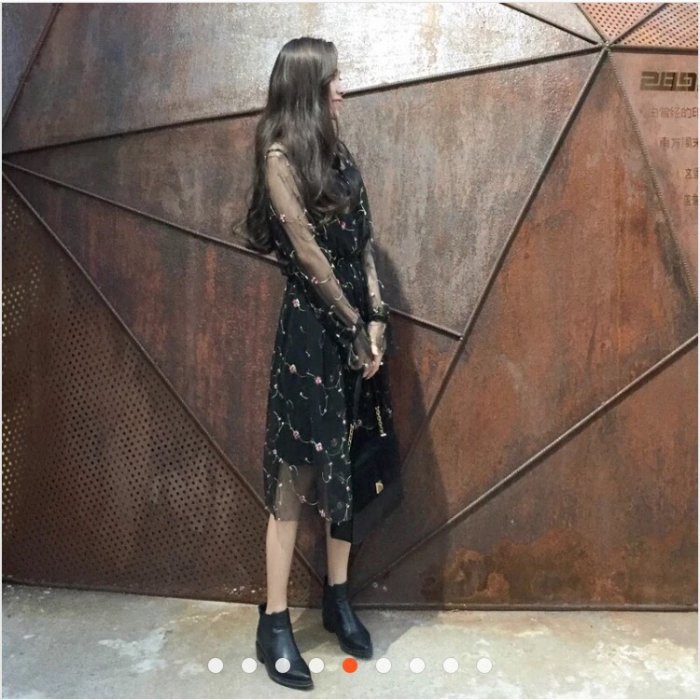 Đầm công chúa thêu hoa nhí phong cách Hàn Quốc