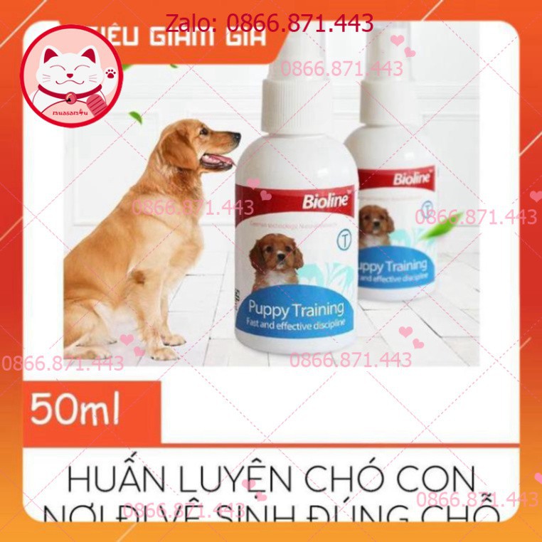 ⚡𝐅𝐑𝐄𝐄𝐒𝐇𝐈𝐏⚡ [GIẢM GIÁ] Lọ xịt hướng dẫn chó đi vệ sinh đúng chỗ Bioline - Dạy chó mèo đi vệ sinh - petshop số 01