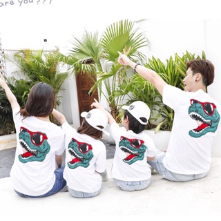 Áo gia đình Khủng Long cotton loại 1 đủ màu đủ size 6-110kg(video quay sp bất kỳ tại xưởng)