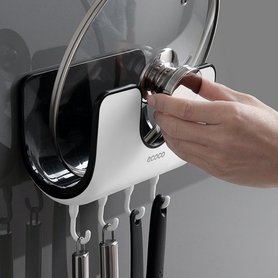 Giá treo nắp vung nồi, thớt, kệ để đồ nhà bếp ECOCO 1813