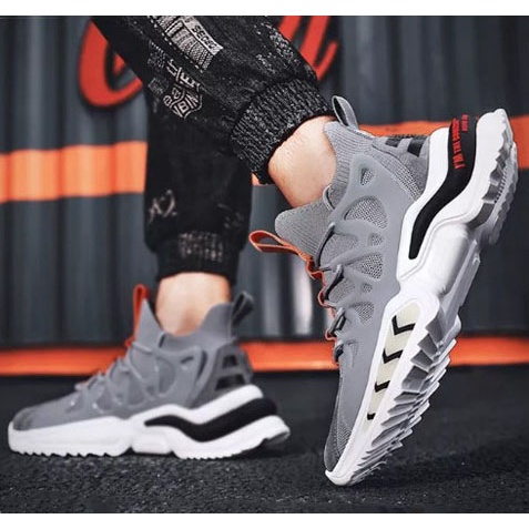 Giày Thể Thao Nam GEMI - Giày Sneaker Màu Đen - Xám, Giày Thể Thao Cao Cổ Cực Chất - G5160