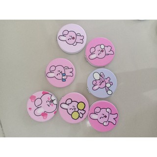 Gương tròn mini Cooky Tata Chimmy Shooky Koya Rj Mang in 2 mặt