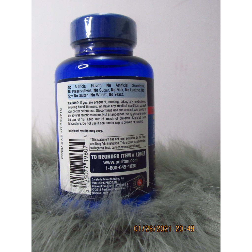 Viên uống hỗ trợ xương khớp Puritan's Pride Triple Strength Glucosamine, Chondroitin & MSM.