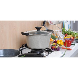 🥘🥘NỒI LOCK ĐÁ STONE PHI 24cm LOCK & LOCK LCA6244D (THÀNH CAO)