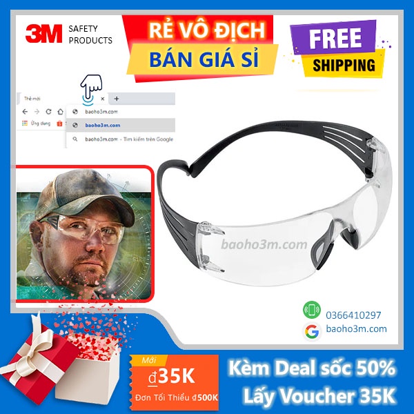 3M SF301AF - Kính chống nắng, chống tia UV, chống bụi dùng đi đường, đạp xe đạp, sau mổ mắt