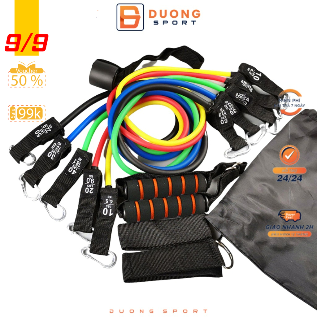 Bộ 5 Dây Ngũ Sắc Tập Body Dụng Cụ Tập Gym Cao Cấp S03