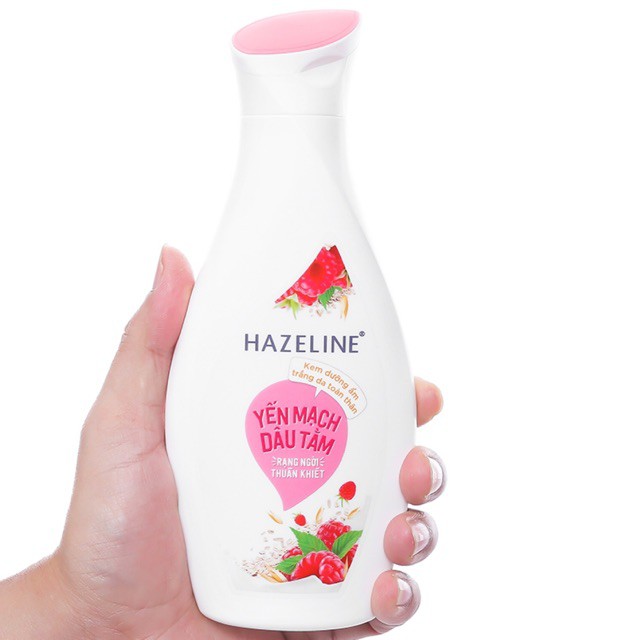 KEM DƯỠNG ẨM HAZELINE YẾN MẠCH – DÂU TẰM CHAI 230ML