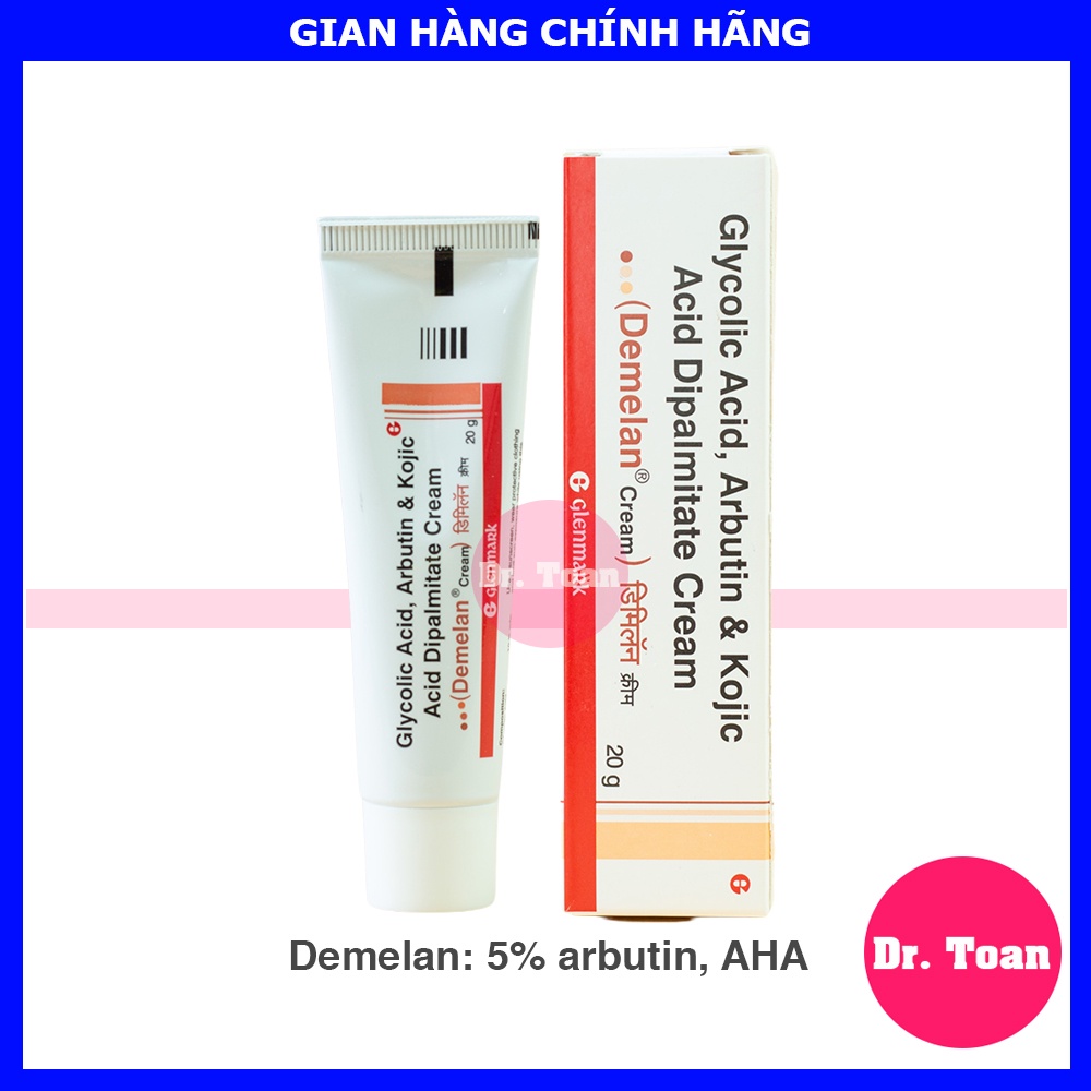 Demelan Ấn độ  kem 5% arbutin và 2% kojic acid - dưỡng trắng sáng da, giảm mờ thâm nám