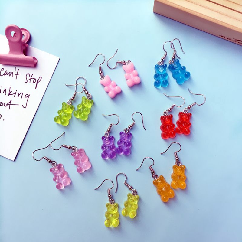 Khuyên Tai Mặt Hình Gấu Hoạt Hình Phong Cách Hàn Quốc Cho Bạn Nữ