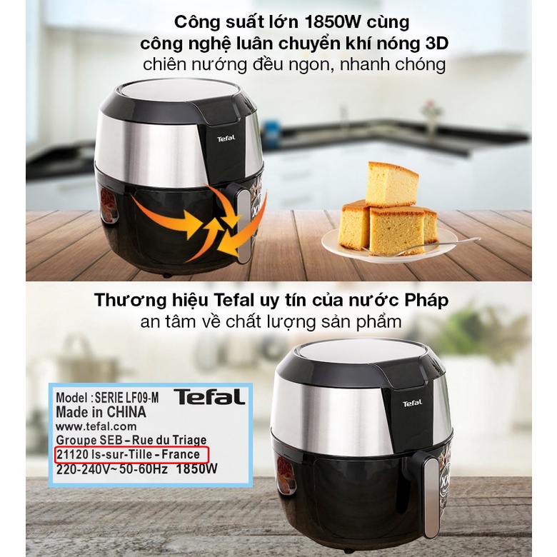 Nồi chiên không dầu Tefal dung tích 4.2 lít - 11 lít, Nồi chiên hơi nước chống dính thông minh - HAPOS