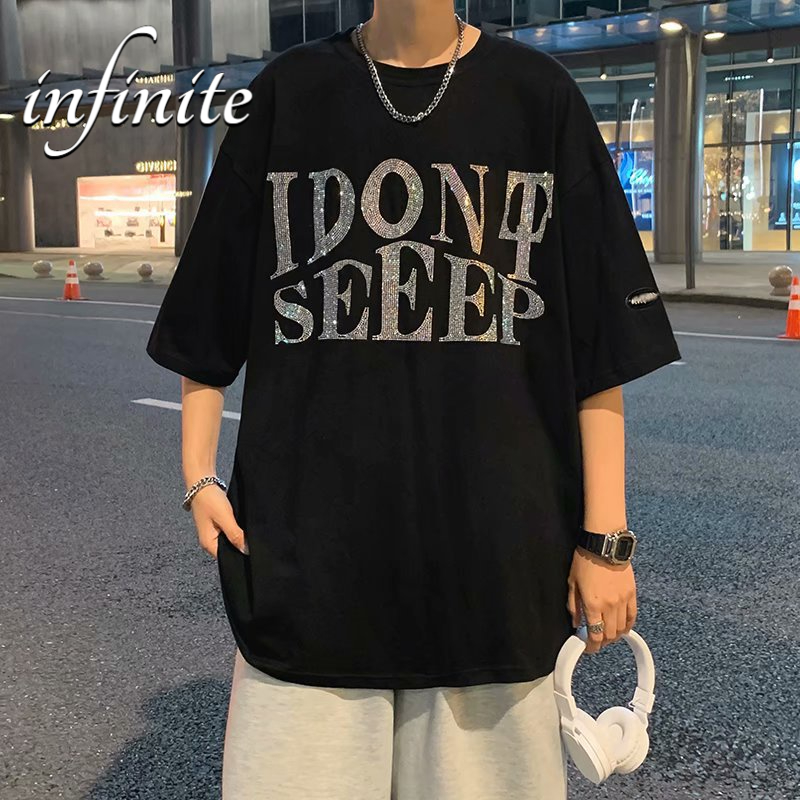 Áo Thun Tay Ngắn Dáng Rộng Phong Cách hip hop Đường Phố Hàn Quốc Thời Trang Mùa Hè Cho Nam