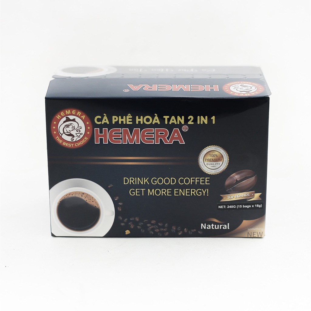 CÀ PHÊ HOÀ TAN ĐEN 2IN1 HEMERA (INSTANT COFFEE 2IN1) | BigBuy360 - bigbuy360.vn