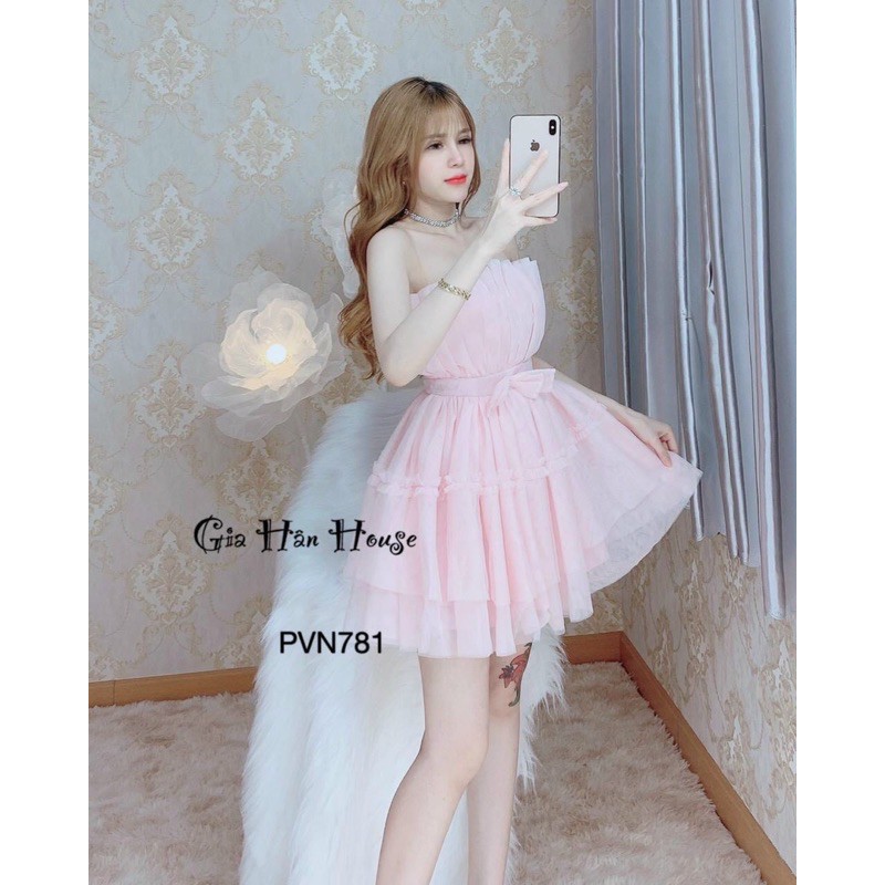 G-đầm cup lưới xoè