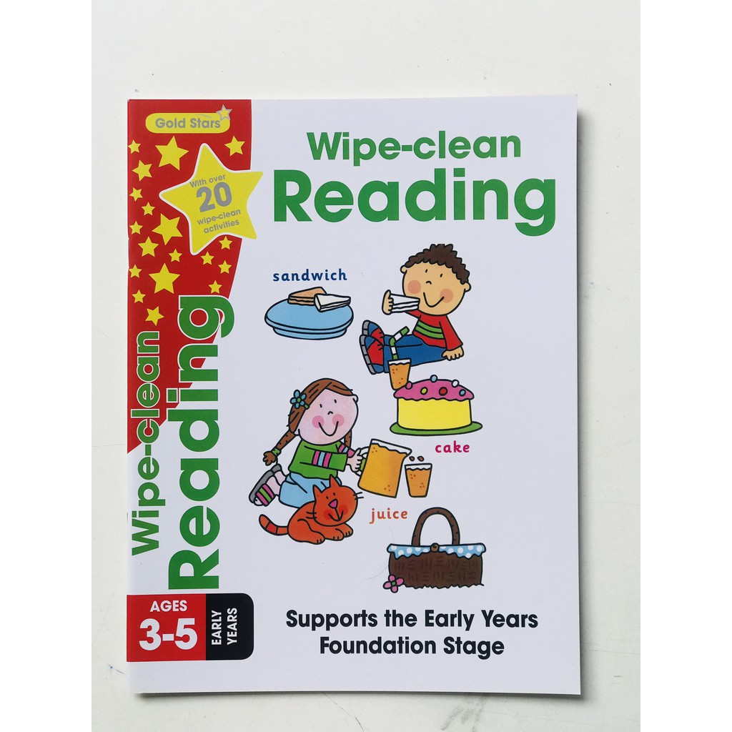 Sách - Gold Stars: Wipe Clean Reading - Học tiếng anh - nghe và đọc tiếng anh ( 3 - 5 tuổi )