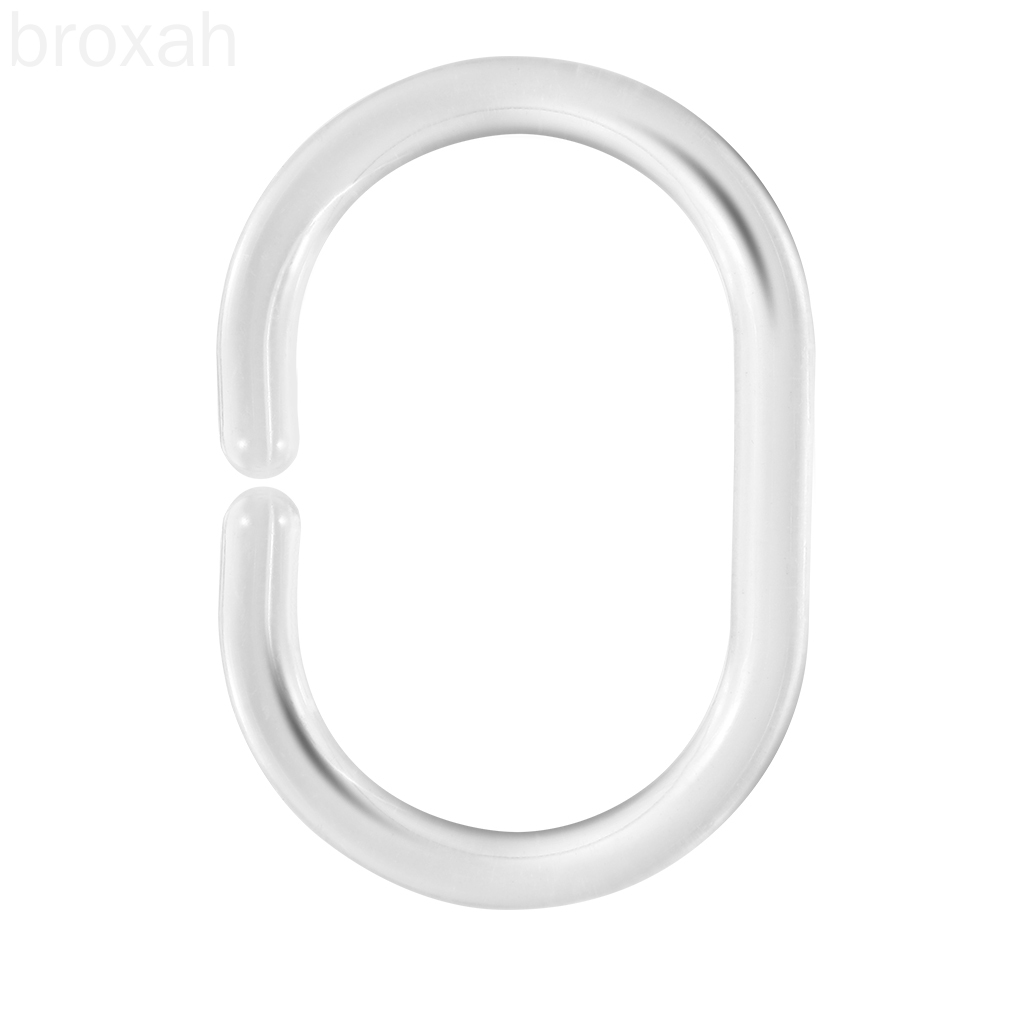 24pcs/set Bendable Transparent C Shape Hanging Shower Curtain Ring Bathroom Curtains Accessories Hook broxah