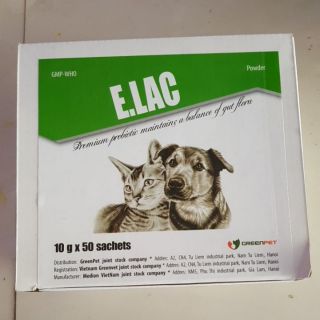 Men tiêu hóa sống chịu kháng sinh cho chó mèo E. LAC gói 10g