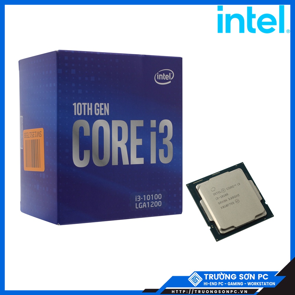 CPU Intel Core i3 10100 (3.6GHz Turbo up to 4.3Ghz, 4 Cores 8 Threads, 6MB Cache, 65W, Comet Lake) | Full Box Nhập Khẩu