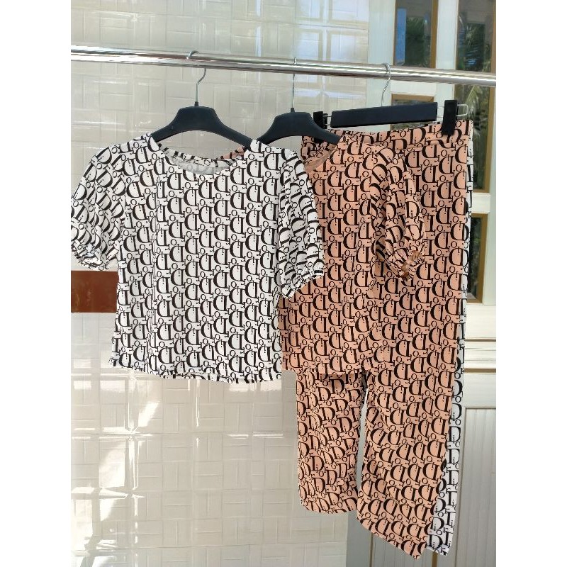 Sét Dior áo crt quần ôm 9tất
