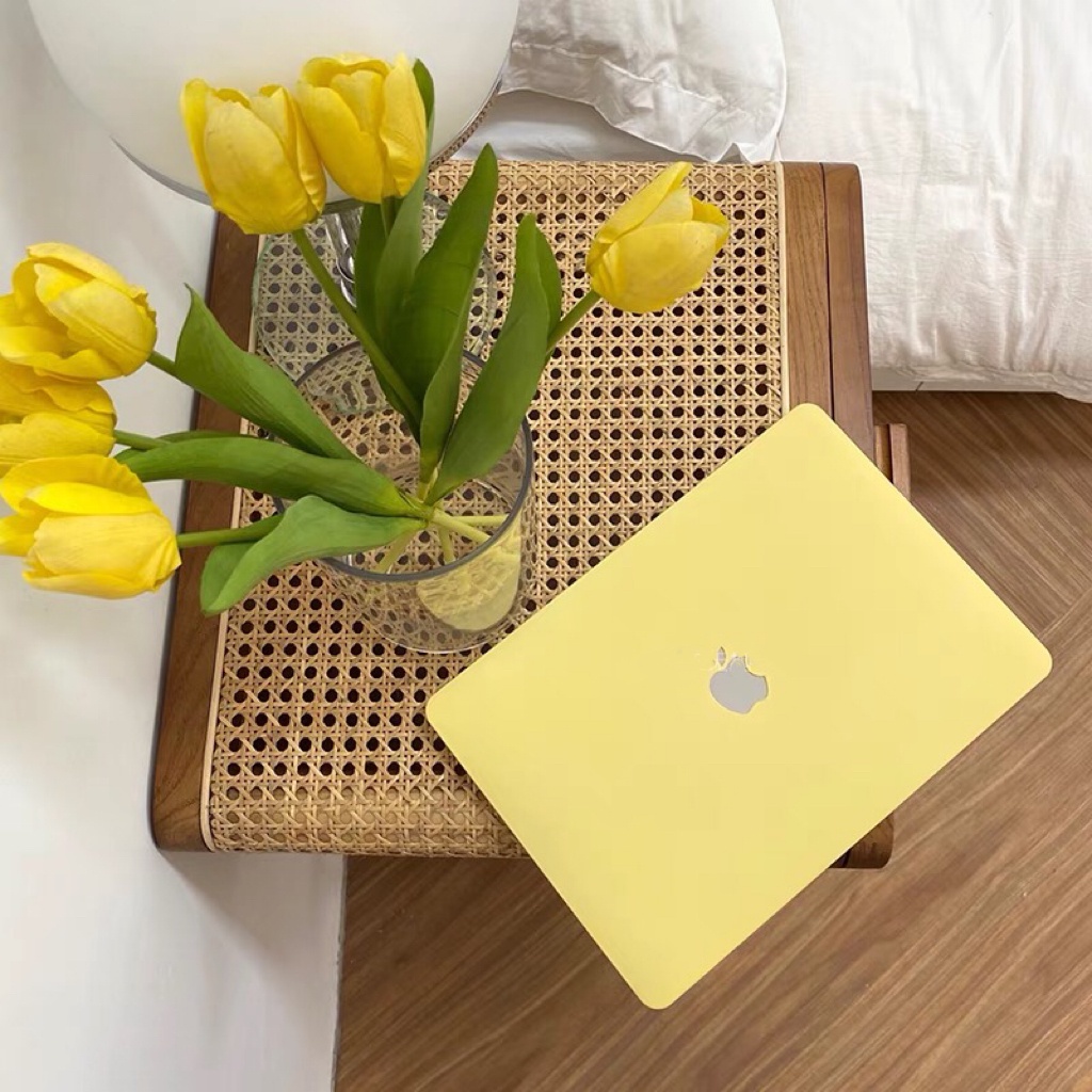 ❍Vỏ bọc máy tính xách tay bằng nhựa cứng màu vàng kem cho Apple Macbook Air 13.3 A1932 Mac Pro 13 A1465 A1370 A1534 A136