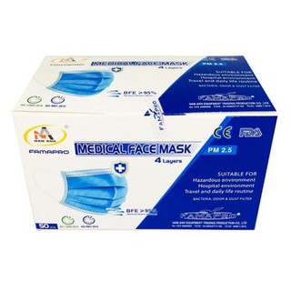 HÀNG XUẤT KHẨU EU- Khẩu Trang Y Tế NAM ANH - FAMAPRO 4 lớp kháng khuẩn cao cấp 50cái