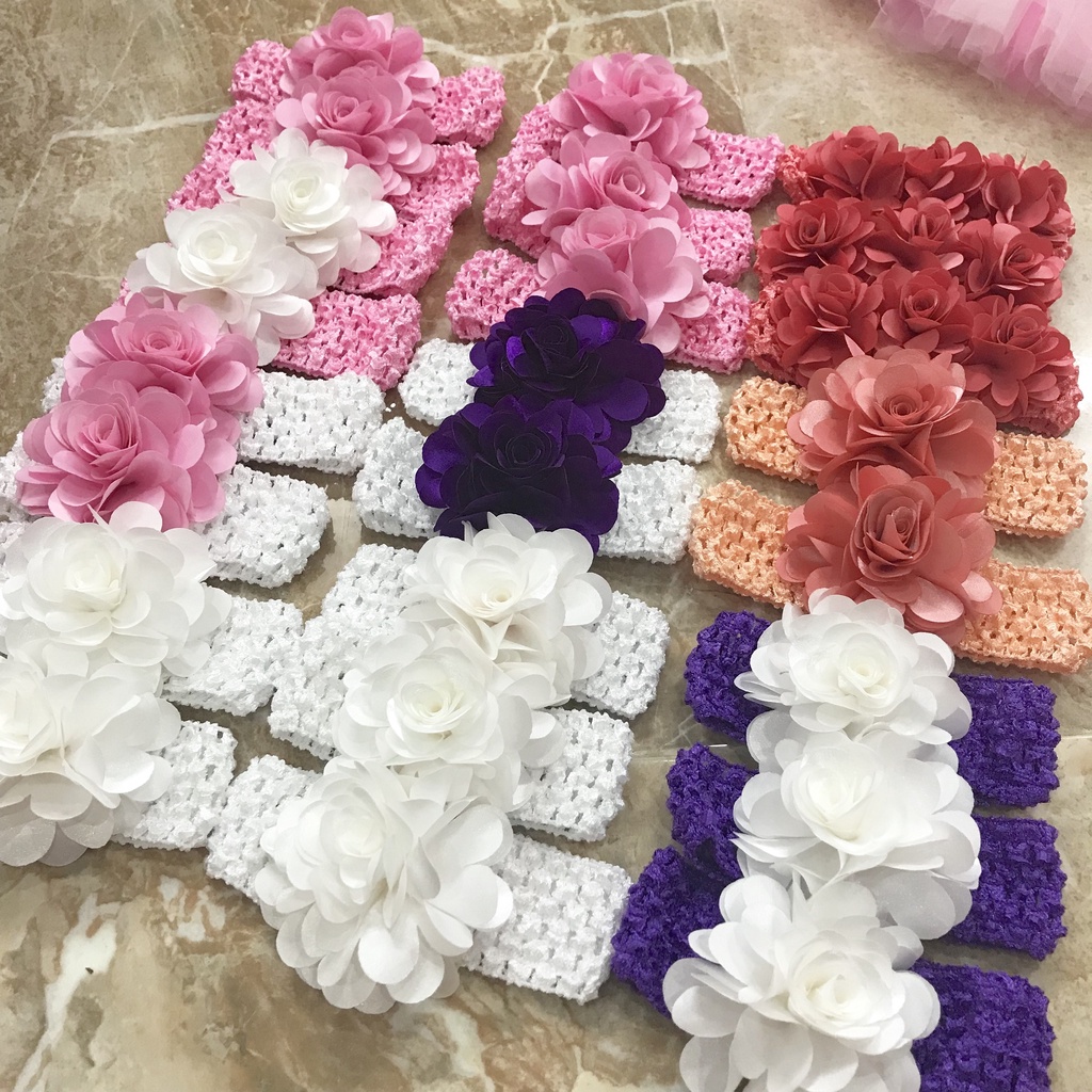 Băng đô chun 4cm không kèm hoa