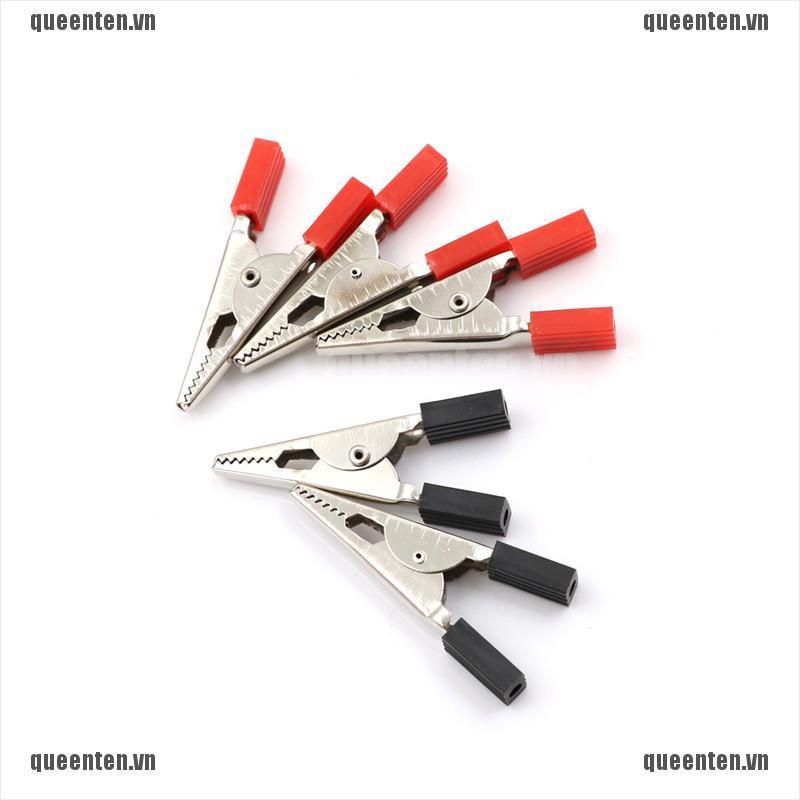5Pcs 50mm Plastic Durable Handle Test Probe Metal Alligator Clips with Screw QUVN