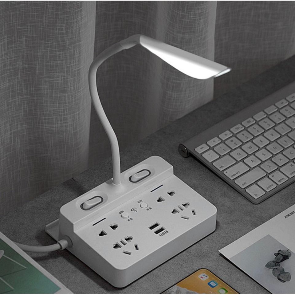 Ổ cắm điện đa năng tích hợp đèn bàn và cổng USB