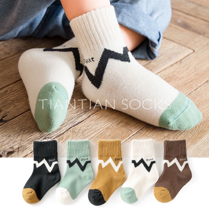 Set 5 đôi Vớ tất trẻ em tất cho bé nam nữ thu đông 1-12 tuổi hoạt hình dễ thương in hoạ tiết Cotton thoáng khí