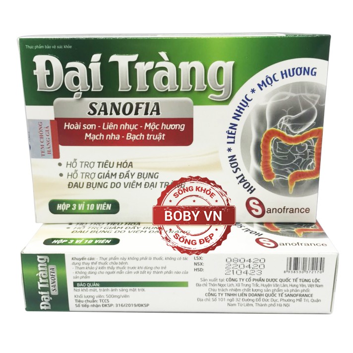 Đại tràng Sanofia hỗ trợ tiêu hóa giảm đầy bụng đau bụng do viêm đại tràng