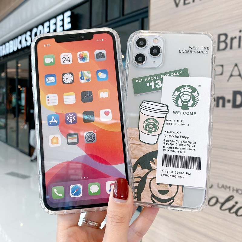 Ốp Điện Thoại Chống Sốc Trong Suốt In Hình Starbuck Cho iPhone 12 11 Pro Max Xs Max X Xr 6 7 8 Plus