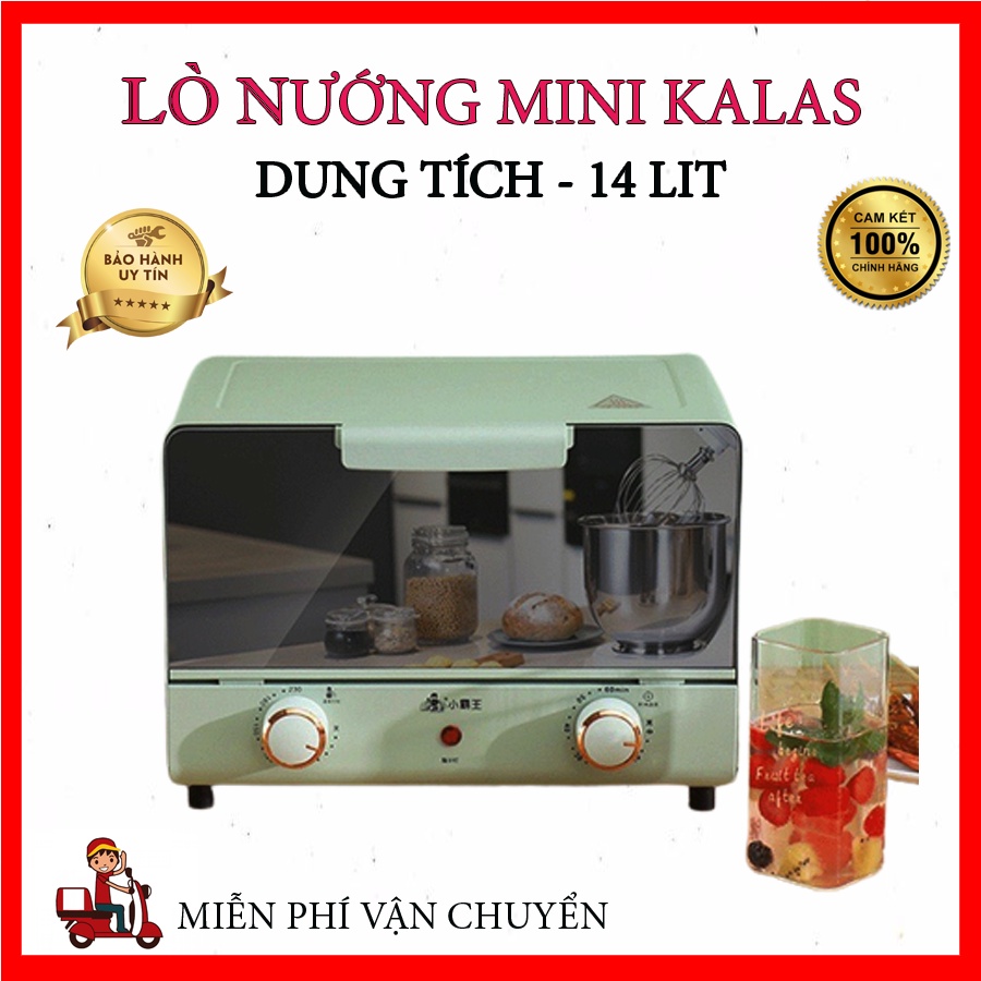 Lò Nướng Mini Đa Năng KALAS Màu Xanh 14L công suất 1000W - Bảo Hành 12 Tháng