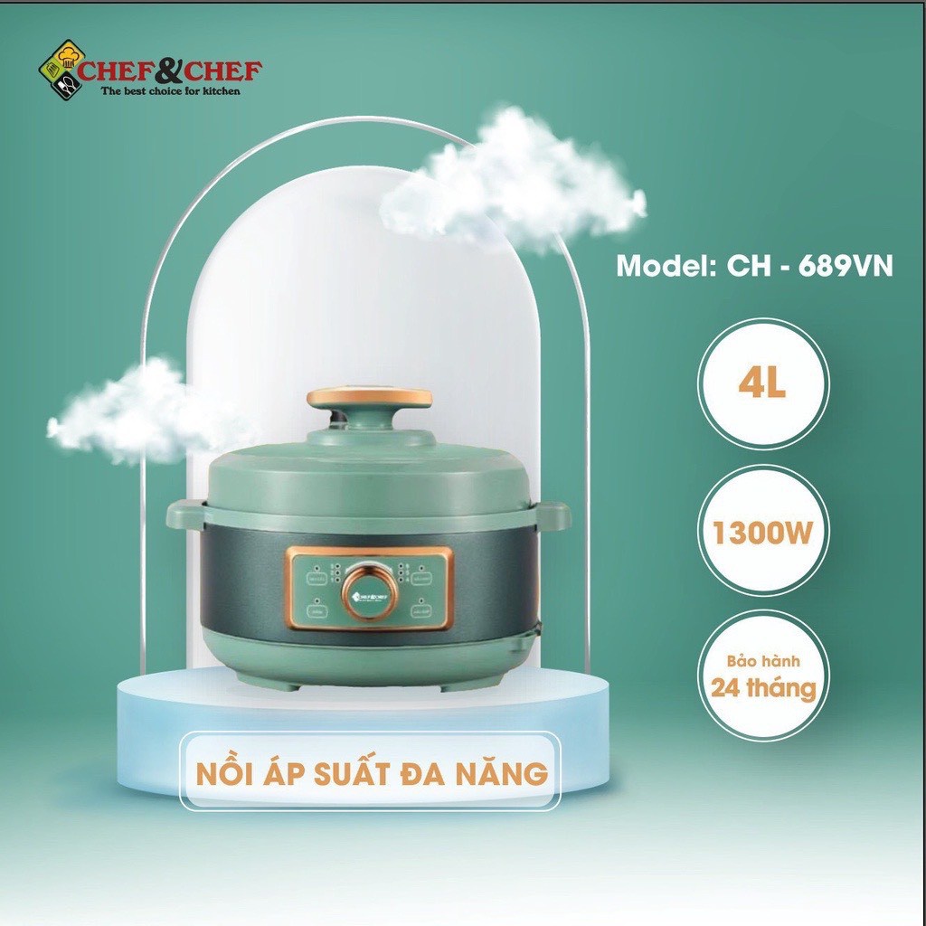 NỒI ÁP SUẤT ĐA NĂNG CHEF&amp;CHEF 4 LÍT CHÍNH HÃNG