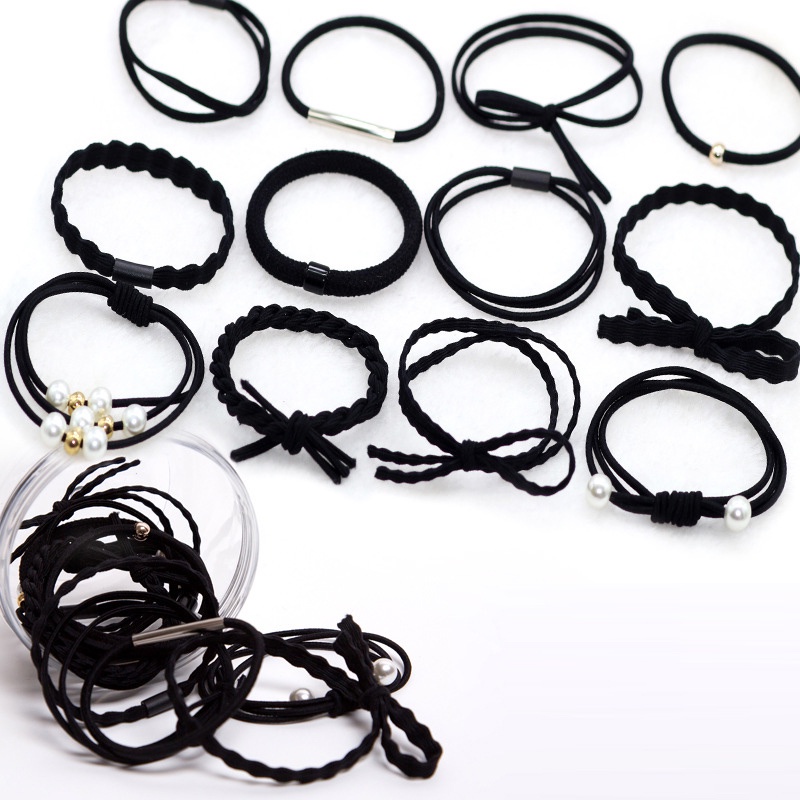 Bộ 12 Dây Buộc Tóc Cao Su Thời Trang Hàn Quốc Cho Nữ