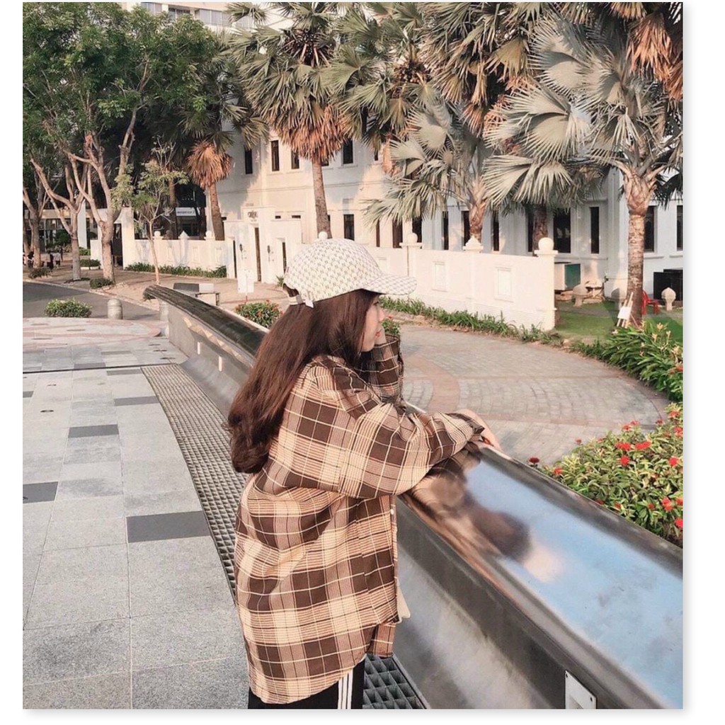 ÁO SƠ MI CARO TAY DÀI FORM RỘNG XINH XINH , CÁ TÍNH CHO CHỊ EM