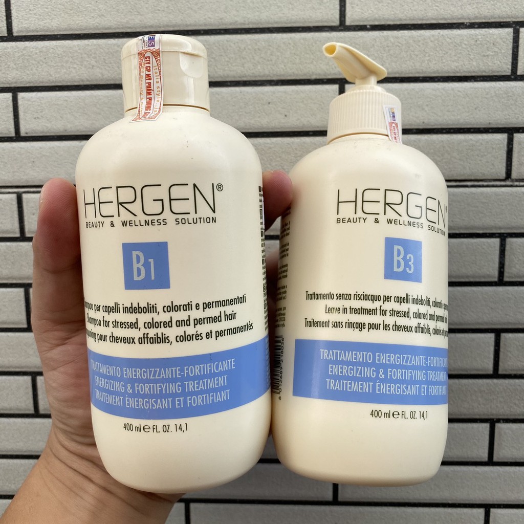 Mỡ dưỡng xả khô Hergen B3 Leave-in Treatment for stressed, colored and permed hair 400ml